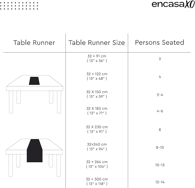 Encasa XO Table Runner 13x72 in Long | Cotton Canvas Fabric | Brick Solid Color | Machine Washable & Durable