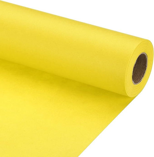 PATIKIL Wrapping Paper, 17" x 450"(37') 70 GSM Craft Paper Roll Kraft Packing Paper for Poster Bulletin Board, Gift Wrapping, Yellow