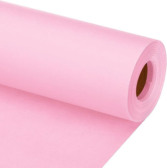 PATIKIL Wrapping Paper, 15"x800"(66') Bulletin Board Paper Roll Kraft Paper Roll Construction 80GSM for Shipping Packing Gift Wrapping Craft Flower Bouquet Christmas, Pink