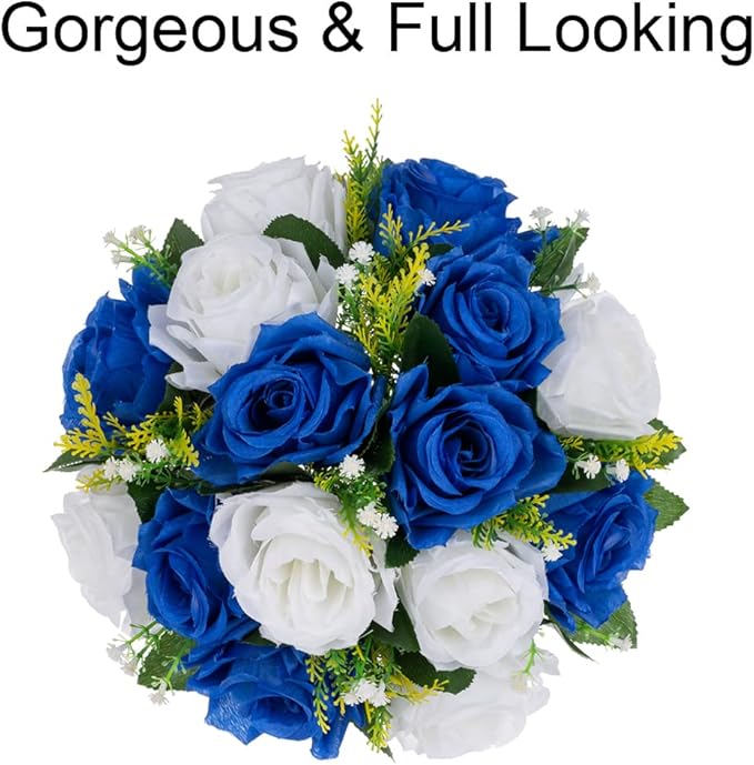 Flower Centerpieces for Wedding Tables: Wedding Table Decorations Royal Blue White Flower Balls Centerpieces for Engagement Cerebration Party Center Pieces 10 Packs
