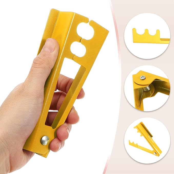 HARFINGTON 4pcs Rose Thorn Stripper Tool 5.5" Metal Flower Thorn Leaf Remover Flower Stem and Leaf Stripping for Gardening Home Florist Arrangement, Yellow