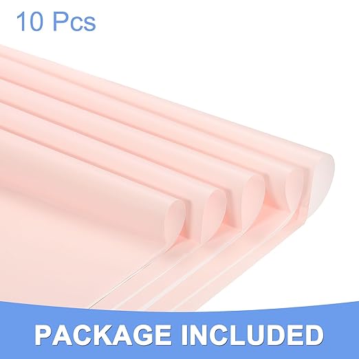 Double Sided Color Flower Wrapping Paper - 10 Sheet Waterproof Floral Bouquet Wrapping Paper Fits for Wedding Graduation Gifts - (22.8x22.8 Inch, Paper Pink/White)