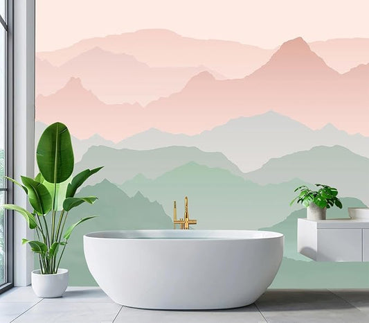 Eierme-Mountain Landscape Background Mural Wallpaper Peel and Stick 160" x 114"