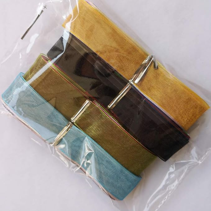 Chenkou Craft Solid Organza Ribbon Assorted 24 Yards Craft Bow Party Decoration Packing Ribbons (Mix, 1/2"(12mm))