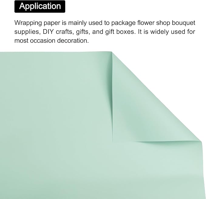 MECCANIXITY Pearlescent Film Flower Wrapping Paper 22.8x22.8 Inch Waterproof for DIY Crafts, Gift/Gift Box Packaging Lemon Green Pack of 20
