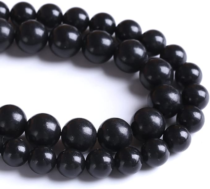 12MM 32PCS Natural Stone Shungite Beads Crystal Loose Beads for Jewelry Making DIY Bracelet