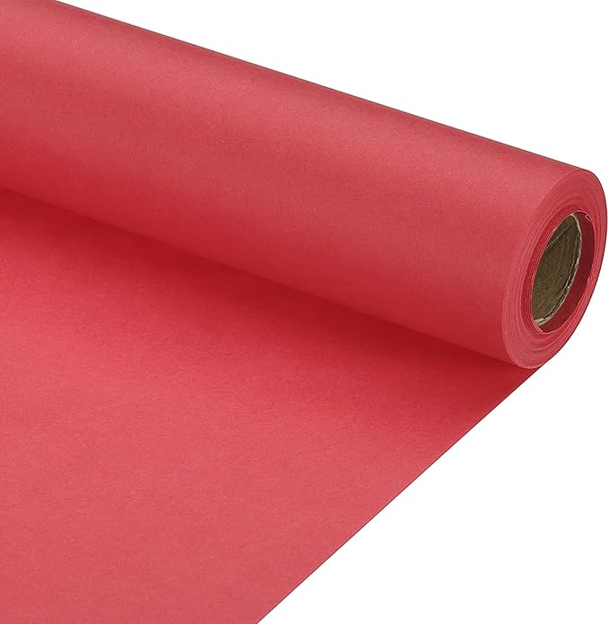 PATIKIL Wrapping Paper, 15" x 394"(33') 70 GSM Craft Paper Roll Kraft Packing Paper for Poster Bulletin Board, Gift Wrapping, Red