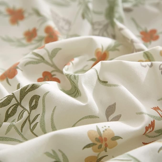 Botanical Floral Comforter Set Twin XL Garden Style Girls Flower Comforter Fluffy Aesthetic Floral Bedding Set Lightweight Cottagecore Comforter with 2 Pillowcases All Season Twin XL Comforter Set