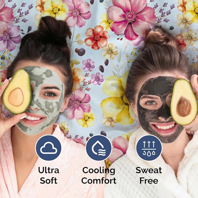 Floral Sheets - Watercolor Floral Bed Sheet Set - 1 Flat, 1 Fitted & 2 Pillowcases w/ Deep Pockets - Wrinkle & Fade Free - Boho Botanical Bedding - Ultra-Soft, Breathable and Cooling - Full Size
