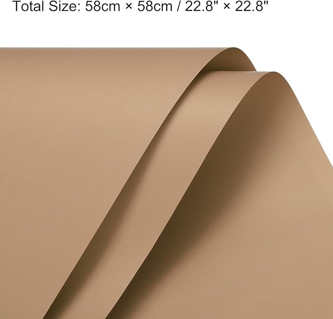 MECCANIXITY Pearlescent Film Flower Wrapping Paper 22.8x22.8 Inch Waterproof for DIY Crafts, Gift/Gift Box Packaging Coffee Color Pack of 10