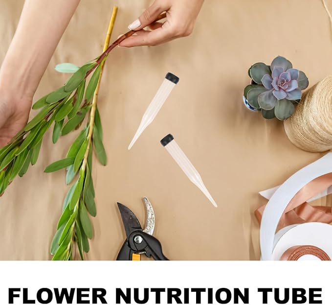 50pcs Transparent Plastic Flower Water Tubes for Fresh Flower Nutrition Floral Water Retention Tubes Florist Supplies for Home Craft
