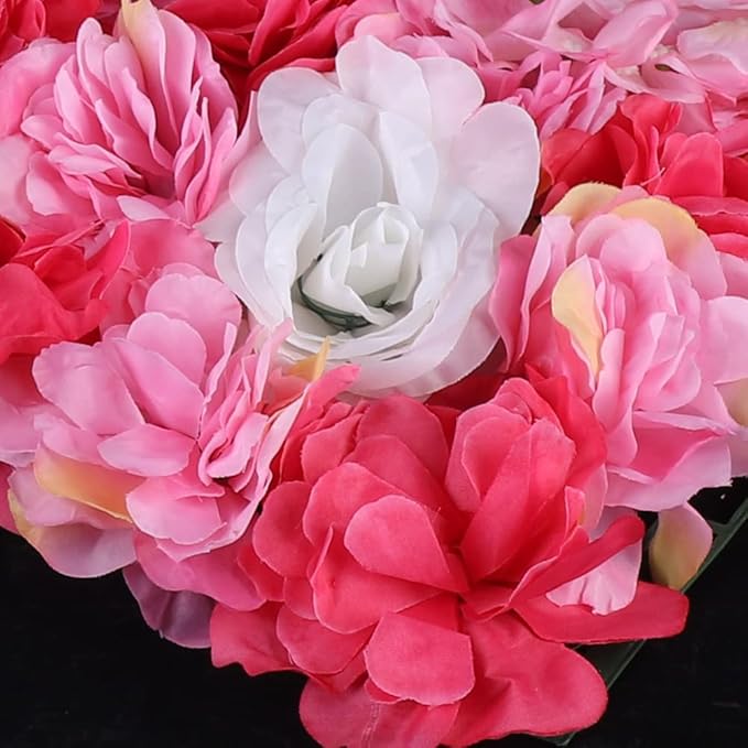 12 Pcs Artificial Flower Wall Panels 60x40cm 3D Flower Background for Wall, Wedding Flower Decorations Wall Silk Rose Panels for Photo Areas, Stage, 24 x16inch (Dahlia + Rose + Hydrangea)