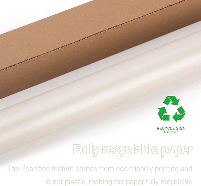 Rumvan Off White Matte Wrapping Paper16.9 Inches X 39.3 Feet,Solid Color pearlescent Gift Wrapping Paper,Perfect for Valentine's Day,Birthday,Christmas,Graduation,Baby Shower,DIY Bouquet (Off White colour)