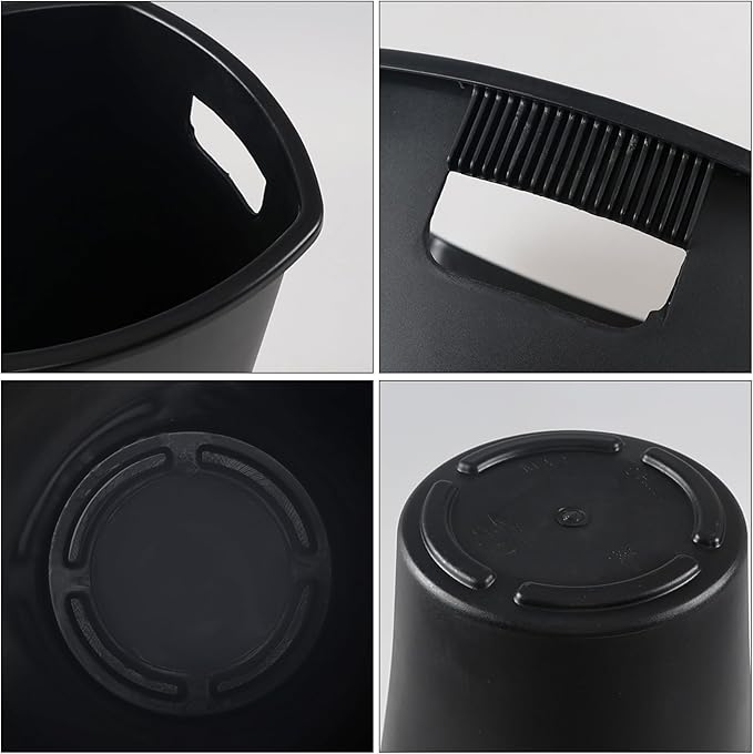 Pekky 4 Packs Tall Plastic Flower Buckets, 15.87 Inches Flower Display Bucket, Black