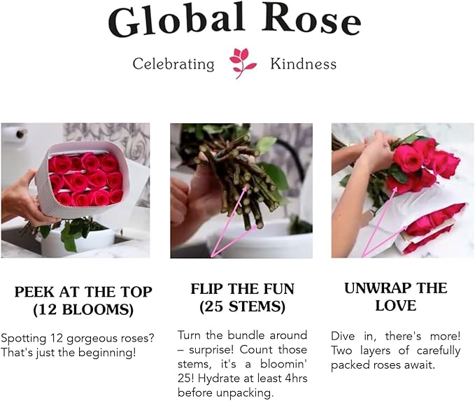 GlobalRose Fresh Cut Red Roses - 50 (2 Bundles of 25) - Real Fresh Flowers Bouquet for Mother's Day, Birthday, Anniversary, Bridal Shower, or Home Decor - Flowers Delivery Gift