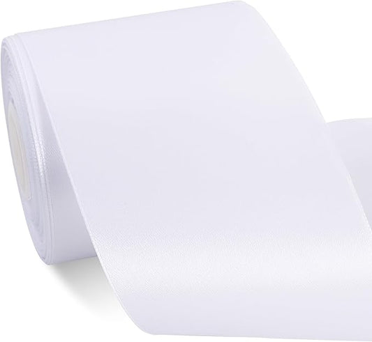 TONIFUL White Satin Ribbon 3 Inch X 25yds Solid Silk Ribbons for Gift Wrapping, Craft, Floral Bouquets, Valentine's Day Christmas Gift Wrapping, Party Wedding Decoration,Halloween