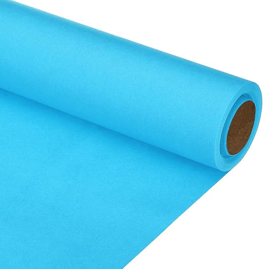 PATIKIL Wrapping Paper, 12"x400"(33') Bulletin Board Paper Roll Kraft Paper Roll Construction 80GSM for Shipping Packing Gift Wrapping Craft Flower Bouquet Christmas, Light Blue