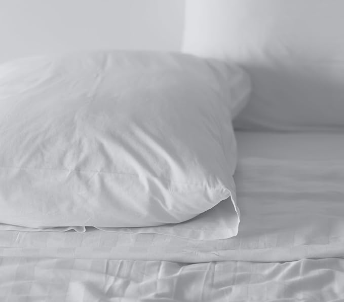 RUVANTI 100% Cotton Full Size Bed Sheets, 4 Pieces, Soft & Breathable Percale Weave Bedding, Deep Pocket 16", Hotel Standard, Crisp Cool Feel, Durable, Perfect Sheet Set Dyed, Quiet Gray
