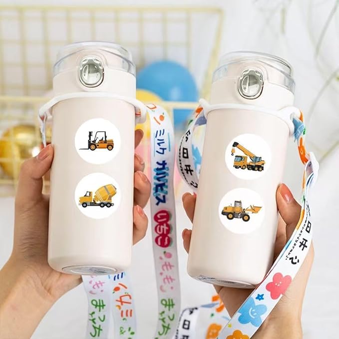 1000 Pcs Truck Car Stickers Bulk.Teacher Reward Stickers for Kids Classroom Boys Girls School,2 Roll 1 Inch Construction Pack Sticker Gift for Party Favors Book Water Bottles Phone Case Laptop