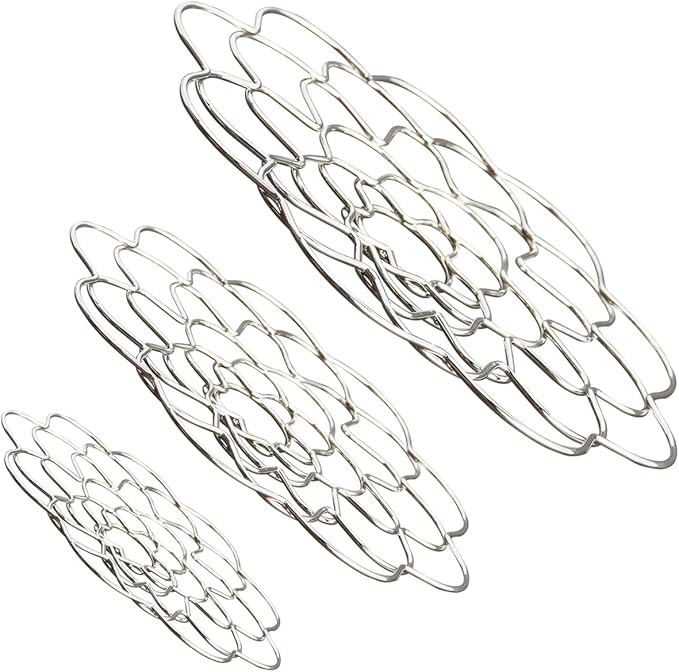 Wolfride 3Pcs Flower Arrangement Holder, Arranger Floral Organizer Floral Grid Holder Flower Frog Tool Wire Flower Arranging Tool for Vase Stems Bouquets(4'', 5'', 6'' Dia)