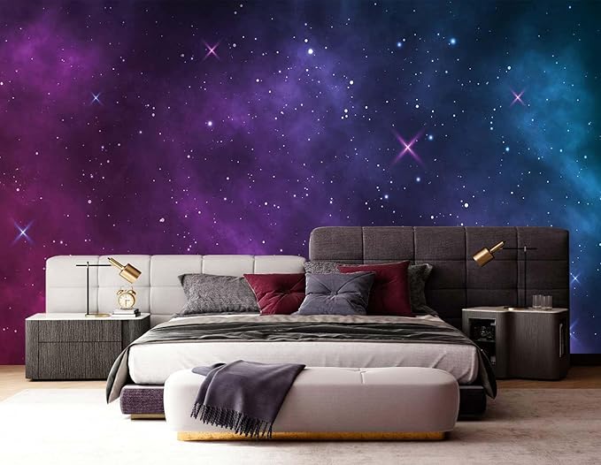 Space Galaxy Wallpaper Night Sky and Stars Wall Mural for Ceiling Living Room Bedroom Bathroom