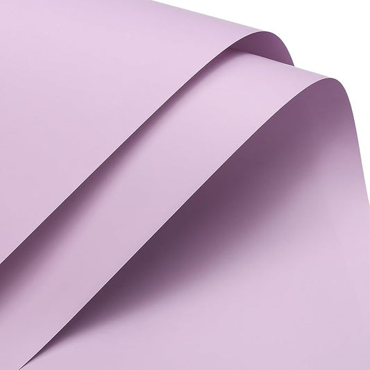 MECCANIXITY Pearlescent Film Flower Wrapping Paper 22.8x22.8 Inch Waterproof for DIY Crafts, Gift/Gift Box Packaging Light Purple 10 Pcs
