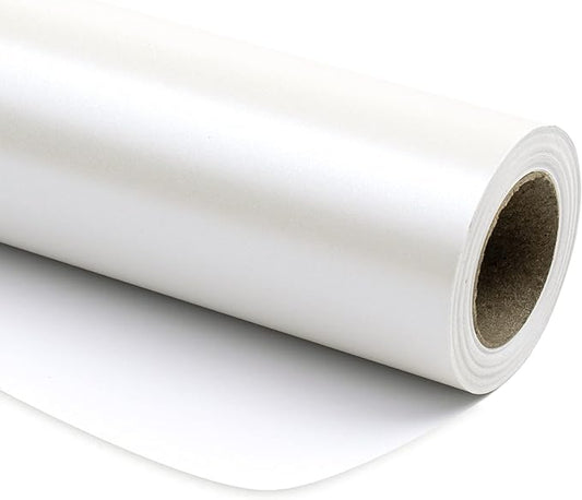 RUSPEPA Off White Metallic Wrapping Paper - Solid Color Matte Paper Perfect for Wedding, Birthday, Christmas, Baby Shower - 17 Inches X 32.8 Feet