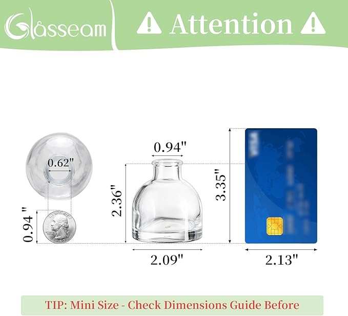 Glasseam Bud Vases in Bulk 40: Clear Glass Vases for Centerpieces Cute Mini Small Vases for Flowers Decorative Tiny Centerpiece Decor for Table Wedding Party Dining Room Decoration