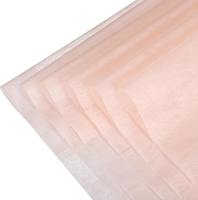 YELARXI Flower Wrapping Paper, Cotton Wrapping Flower Paper, Non-Woven Waterproof Floral Bouquet Wraps - Fitting for (Florist Supplies/Gift) 11.8 x 11.8 Inch & 38 Pack & Light Pink