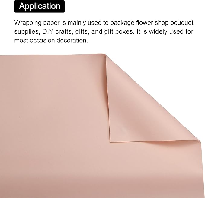 MECCANIXITY 10 Pcs Flower Wrapping Paper 22.8x22.8 Inch Waterproof Florists Wrapping Paper for Florist Bouquet Supplies, DIY Crafts, Gift/Gift Box Packaging Light Red