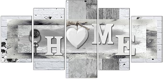 LUDUHU Love Poster - Sanctuary Vintage Canvas Print Wall Art, Rustic Vintage Sweet Home Quotes Wall picture, White Home Sweet Heart Painting, modern Family Wall Decor (F,Oversize 40x20inch)