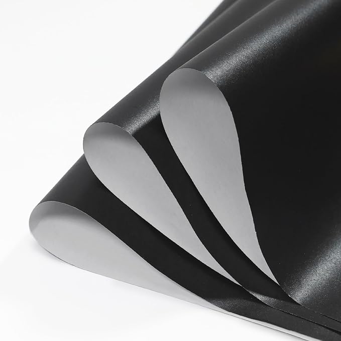 LaRibbons Black Wrapping Paper, Mini Roll-17 Inch x 33 Feet, Solid Color Pearly-Lustre Christmas Gift Wrap Paper Rolls, Perfect for Holiday, Wedding, Valentine's Day, Birthday