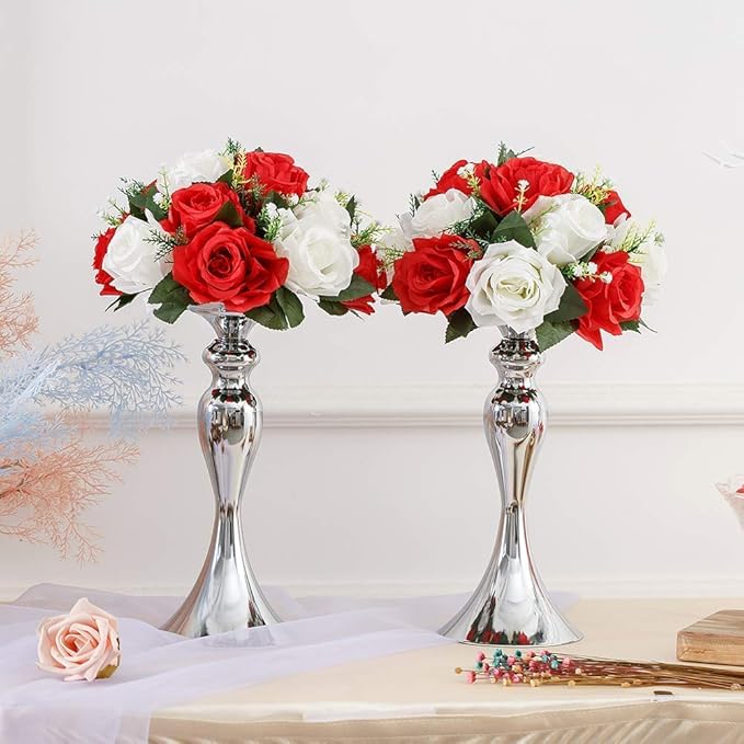 Sziqiqi Artificial Flowers Silk Rose Flowers for Wedding Centerpiece Party Birthday Anniversary Floral Arrangement Decorations