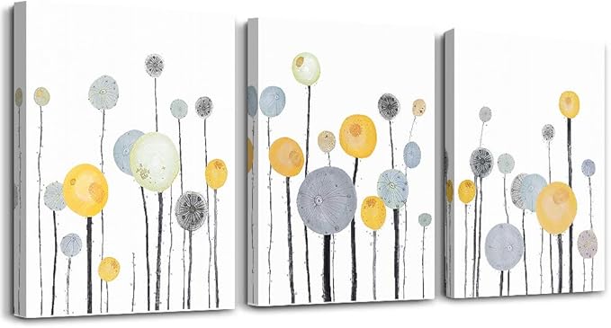 Abstract watercolor painting 3 Piece framed Canvas Wall Art for living room kitchen Wall Decor Canvas Prints Office wall Decorations Abstract Flowers Pictures wall Artwork Room bedroom Home Decor