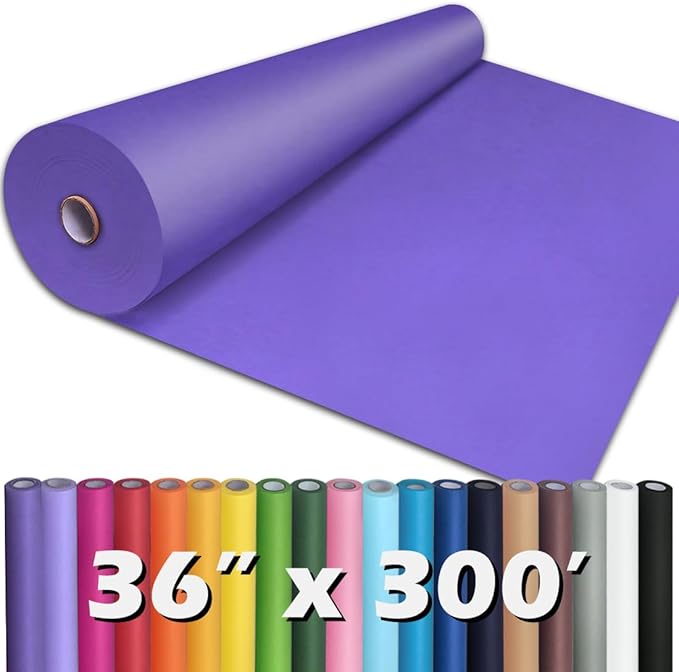 PerkHomy Purple Kraft Paper Roll 36" x 3,600" (300') for Gift Wrapping Bouquet Flower Art Painting Craft Writing Packaging Shipping 80GSM 55LB (Purple, 36" x 300')