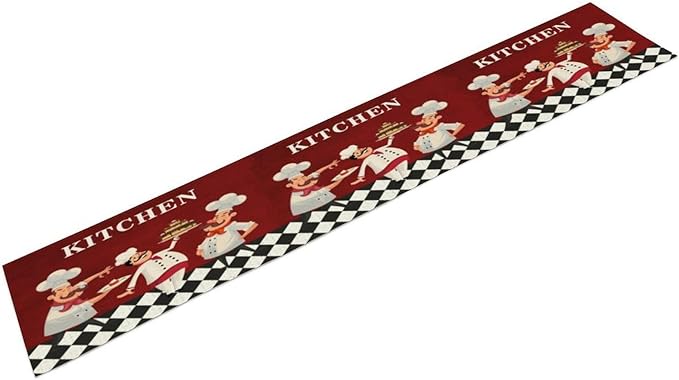 Chef Table Runner,Vintage Farmhouse Decor Burlap Table Runners for Party Wedding, Chef Decorations for Kitchen, Chef Kitchen Decor 13x70inch