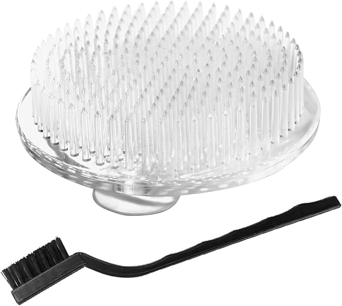 QWQKEFEUN Flower Frog,ikebana1 Exquisite Clear Plastic Three-Suction-Cup Flower Arrangement Holder＋Cleaning Brush，Used forflower Frogs for Arrangements vase 70mm / 2.76 Inch (White) (1PCS)