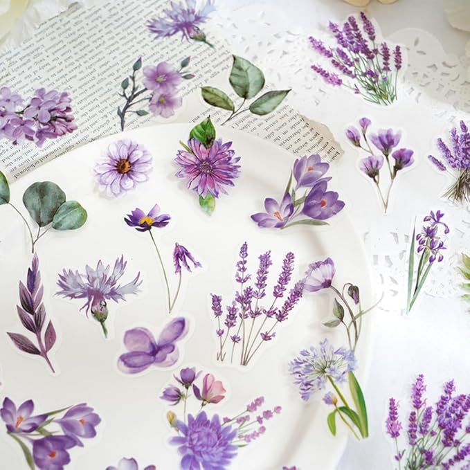 600 Pcs Natural Botanical Flower Stickers, Wildflower Stickers for Scrapbooking Junk Journal Notebook Diary Planner Letter Envelope Water Bottle Phone Case Craft Decoration (Set of 6)