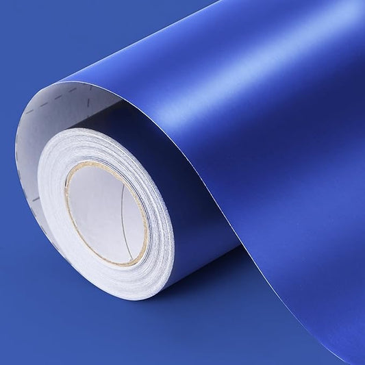 Donyang Blue Wrapping Paper, 17inch x 33ft Matte Metallic Royal Blue Solid Color Wrapping Paper Roll, Gift Wrapping Paper for Father's Day, Birthday, Christmas, Baby Shower, Wedding, Valentine's Day