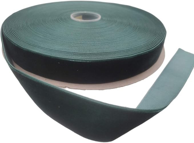 Nylon Velvet Ribbon Single Faced,1 Inch X 25Yards Spool (Dk Green)