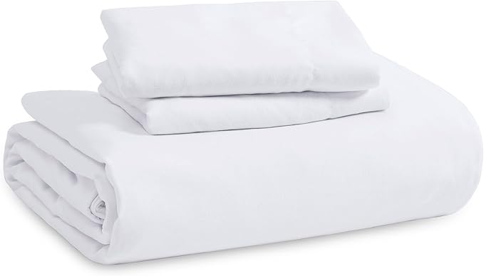 Bedsure Duvet Cover Queen Size with Fitted Sheet - 4 Pieces Prewashed Cotton-Like Extra Soft Bedding Set, Includes 1 Duvet Cover 90x90 Inches with Zipper Closure, 2 Pillow Shams, 1 Fitted Sheet, White