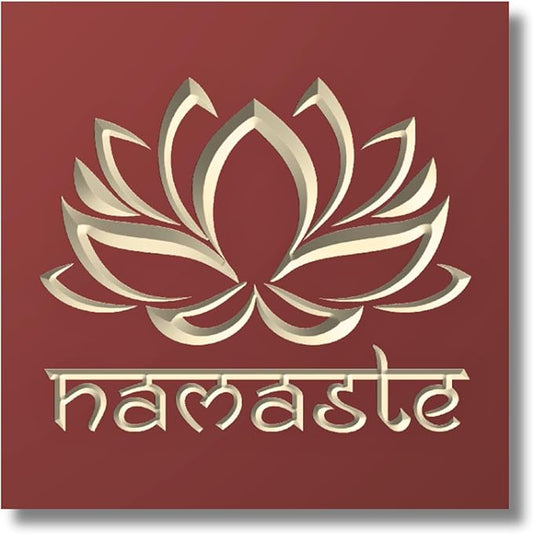 Namaste Lotus Flower Wall Decor - Choice of Colors and Sizes | Carved Wooden Zen Wall Decoration, Meditation Room Art, Namaste Decor for Wall, Yoga Studio, Pooja Room, Alter | True Stock Studios