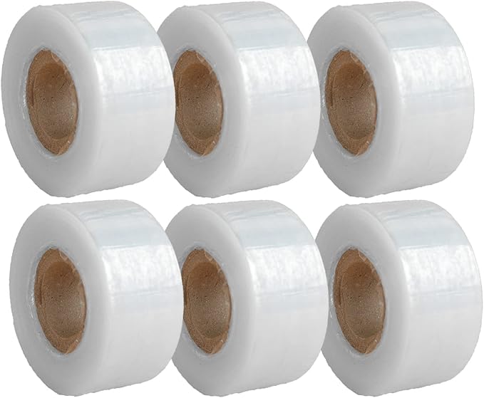 Grafting Tape Plant Repair Budding Tape Garden Nursery Moisture Barrier Stretchable Film for Fruit, Floral and Tree, 1-1/5", 395ft, 6 Pack