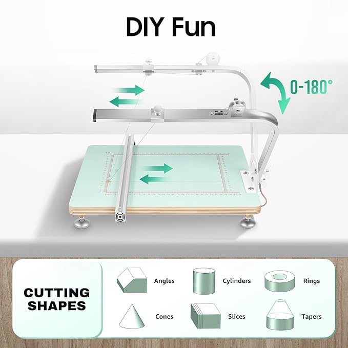 Foam Cutting Machine, 100-240V AC Hot Wire Cutter Table, Working Table Tool for Cutting, Forming and Sculpting Styrofoam and Other Foam Materials
