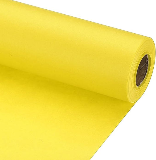 PATIKIL Wrapping Paper, 20" x 600"(49') 70 GSM Craft Paper Roll Kraft Packing Paper for Poster Bulletin Board, Gift Wrapping, Yellow