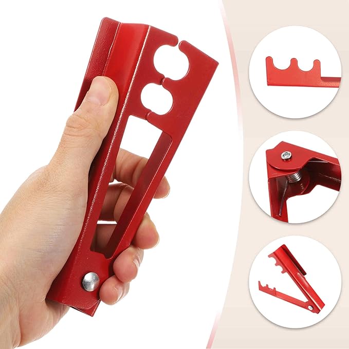 HARFINGTON 2pcs Rose Thorn Stripper Tool 5.5" Metal Flower Thorn Leaf Remover Flower Stem and Leaf Stripping for Gardening Home Florist Arrangement, Red