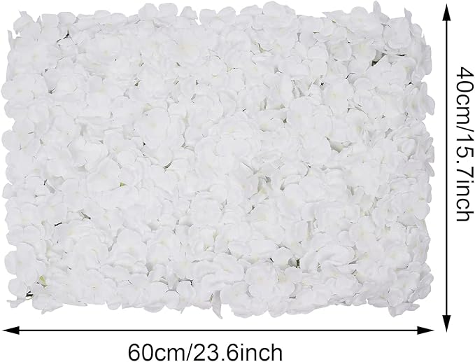 CNCEST 10Pcs Flower Panels,15.7"x 23.6" Artificial Flower Wall Panel, White Flower Backdrop Wall for Home Party Wedding Christmas Festival Photo Backdrop Decor (15.7"x 23.6"-10pcs)