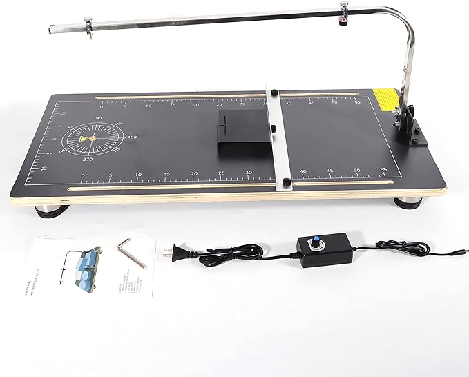 110V Hot Wire Foam Cutter with Scale, 30.7" ×15 ", 24W Professional Heat Cutting Machine for Foam, Sponge, EPE, Ribbon, KT Board, Adjustable Angle and Temperature