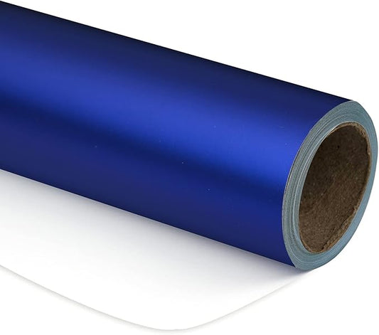 RUSPEPA Blue Wrapping Paper - Matte Metal Royal Blue Solid Color Paper Roll Perfect for Wedding, Birthday, Christmas, DIY Bouquet - 17 Inches X 16.5 Feet