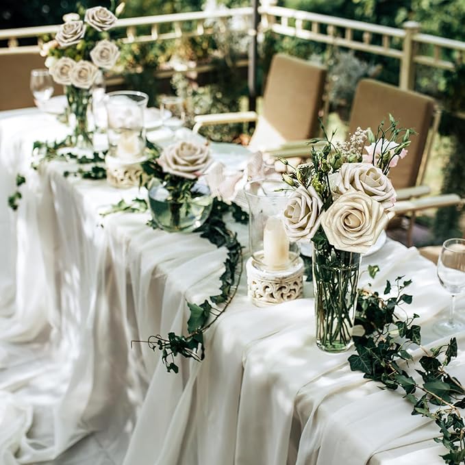Artificial Flowers, 100pcs Champagne Light Gold Rose for DIY Wedding Bouquets Centerpieces Arrangements, Artificial Rose with Stem for Bridal Shower Party Home Decorations